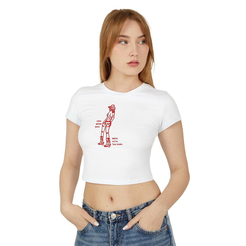 Western Women's Baby Tee with Retro Graphic, Casual Top, Trendy Summer Shirt, Unique Gift for Her, Graphic Cropped Tee