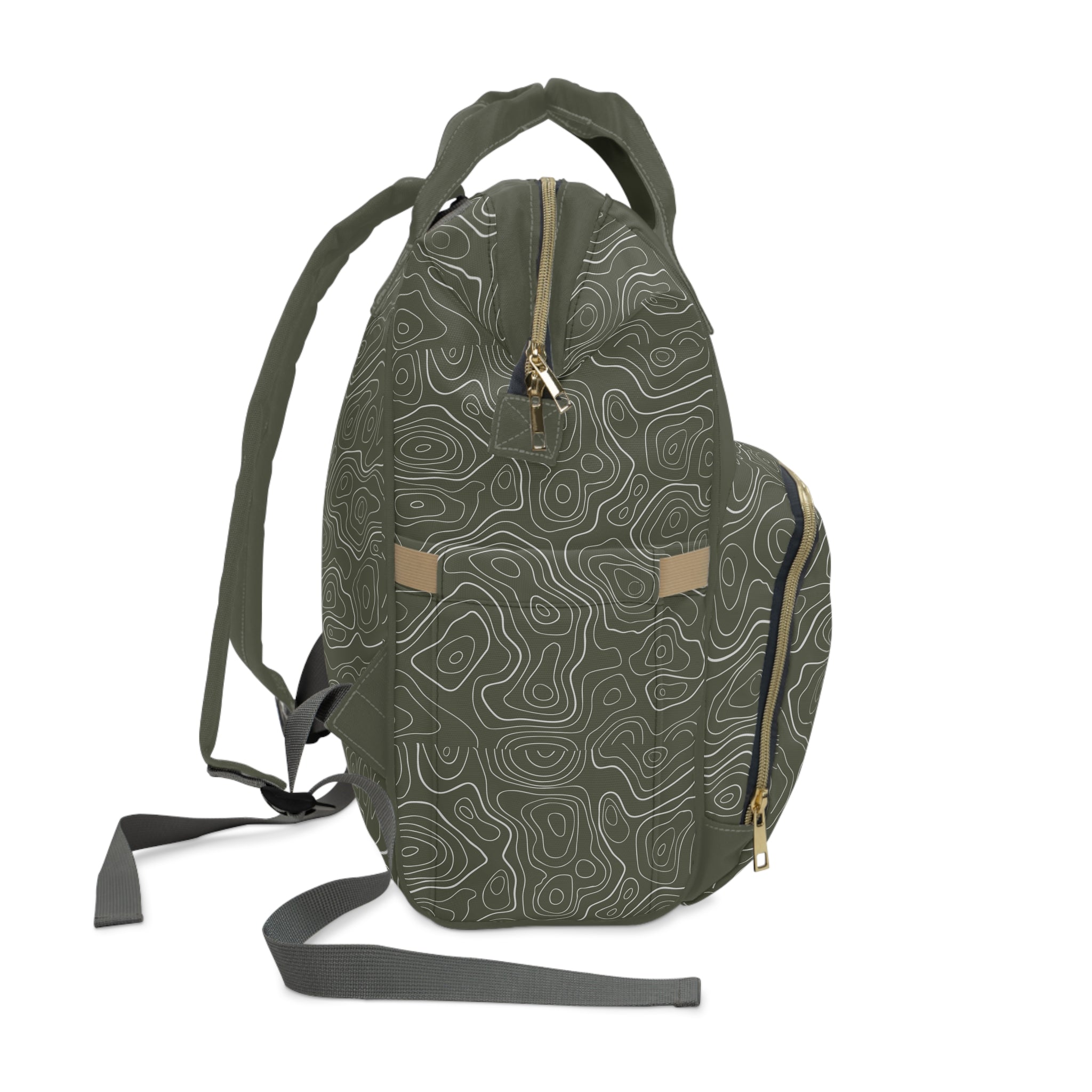 Topographic Lines Multifunctional Backpack, Gift for Adventure Lovers, Eco-Friendly