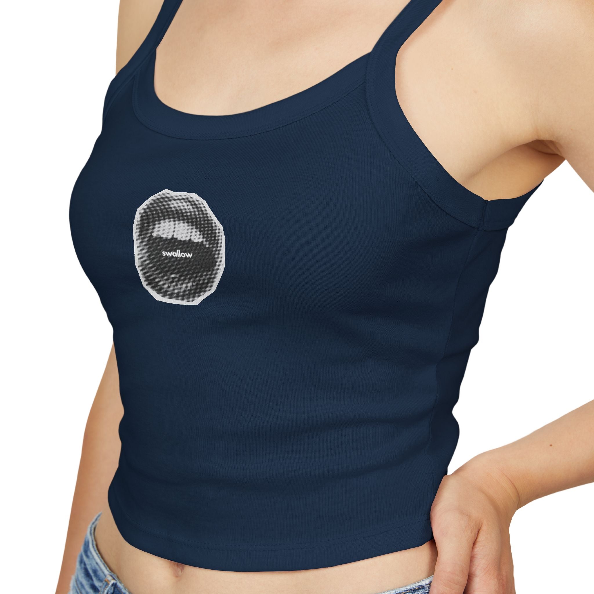 Trendy Women's Spaghetti Strap Tank Top with Chic Graphic Design, Summer Fashion Essential, Casual Wear, Gift for Her, Birthday Present