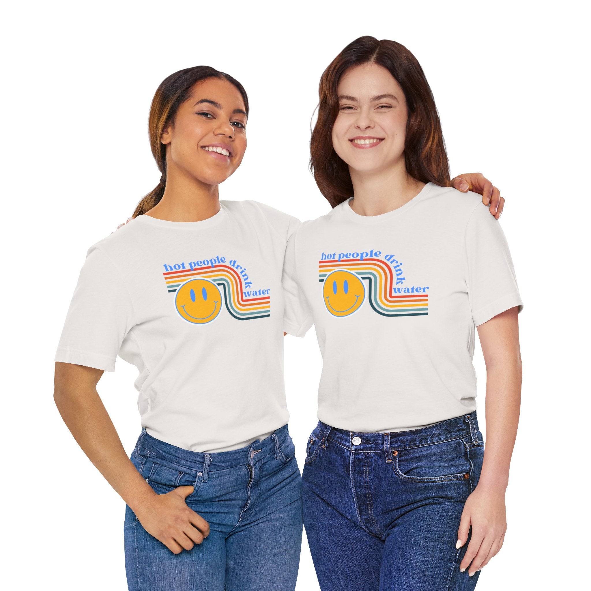 Smiley Water Quote Tee - Casual Summer Shirt, Gift for Friends, Fun Graphic Tee, Festival Wear, Hot Summer Vibes