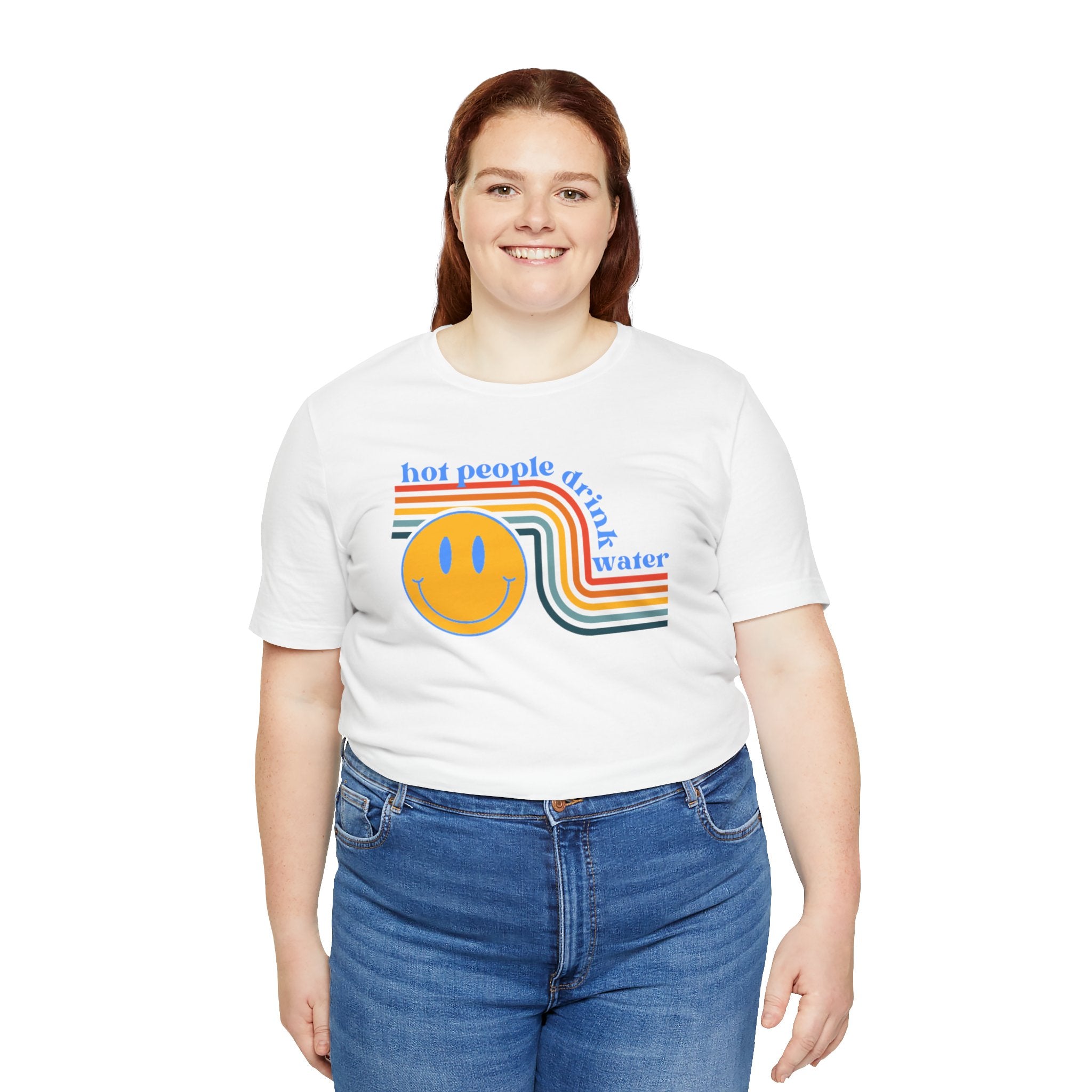 Smiley Water Quote Tee - Casual Summer Shirt, Gift for Friends, Fun Graphic Tee, Festival Wear, Hot Summer Vibes