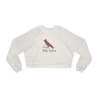 Cropped Fleece Pullover with Western 'Yee Caw' Design - Cozy Sweatshirt for Nature Lovers, Gift for Birthdays, Casual Essentials, Outdoor