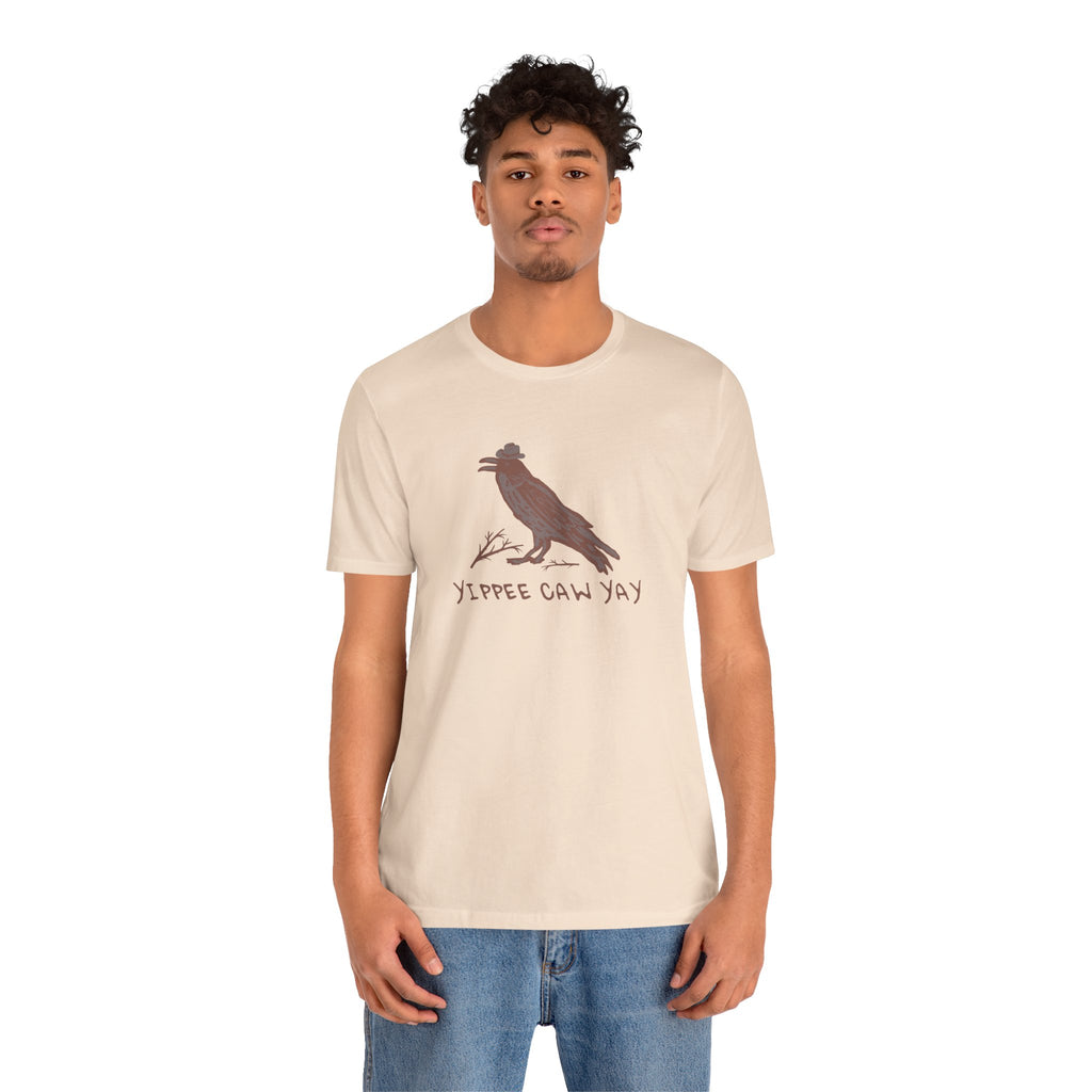 Western Yippee Caw Yay Bird Tee - Unisex Jersey Shirt, Nature Lover Gift, Casual Outfit, Birdwatching Apparel