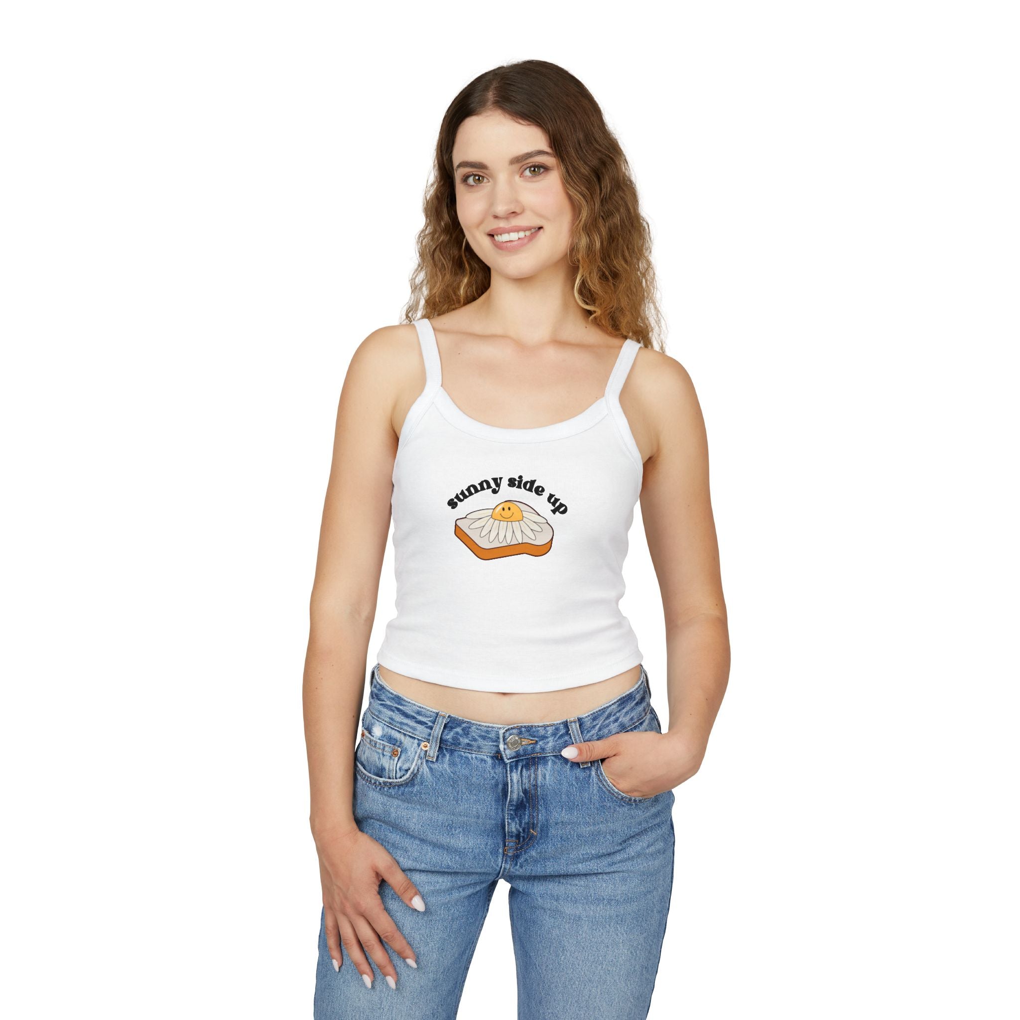 Sunny Side Up Women's Tank Top, Cute Summer Top, Casual Wear, Funny Food Shirt, Egg Lover Gift, Vacation Outfit
