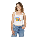 Retro Smiley Spaghetti Strap Tank Top | Trendy Crop Top for Summer Vibes, Beachwear, Gifts, Festivals, Cute Top