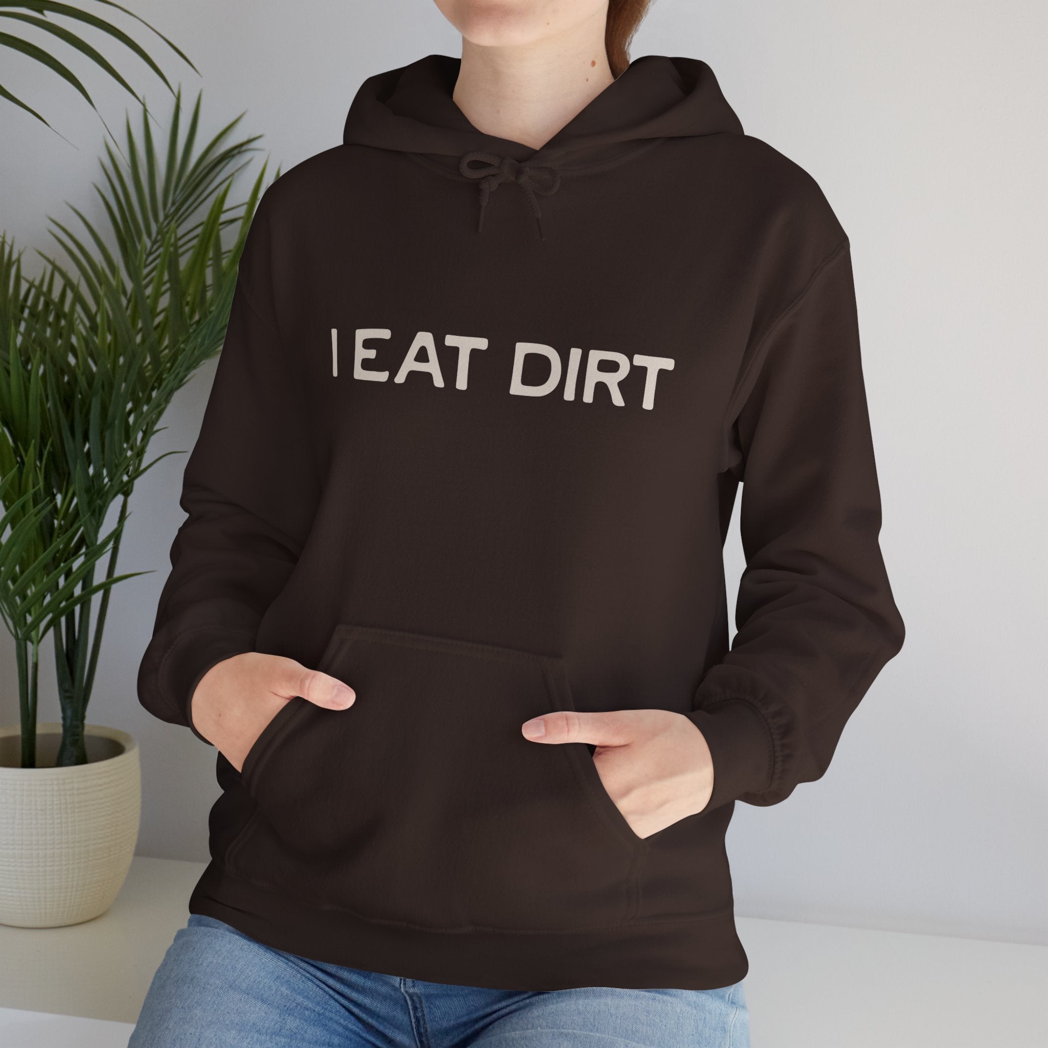 I Eat Dirt Unisex Heavy Blend Hoodie | Funny Gift for Gardeners, Nature Lovers, Casual Wear, Birthday Gift, Cozy Sweatshirt