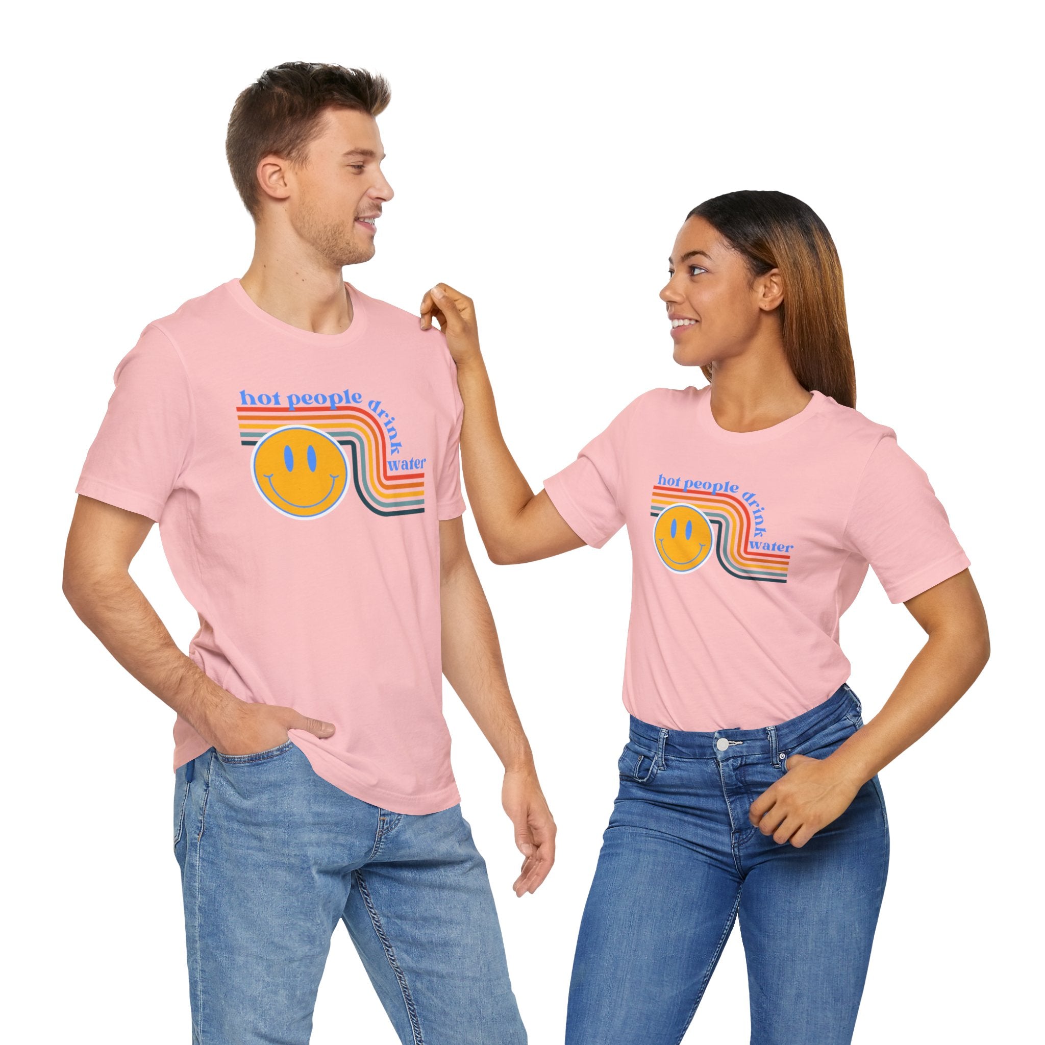 Smiley Water Quote Tee - Casual Summer Shirt, Gift for Friends, Fun Graphic Tee, Festival Wear, Hot Summer Vibes