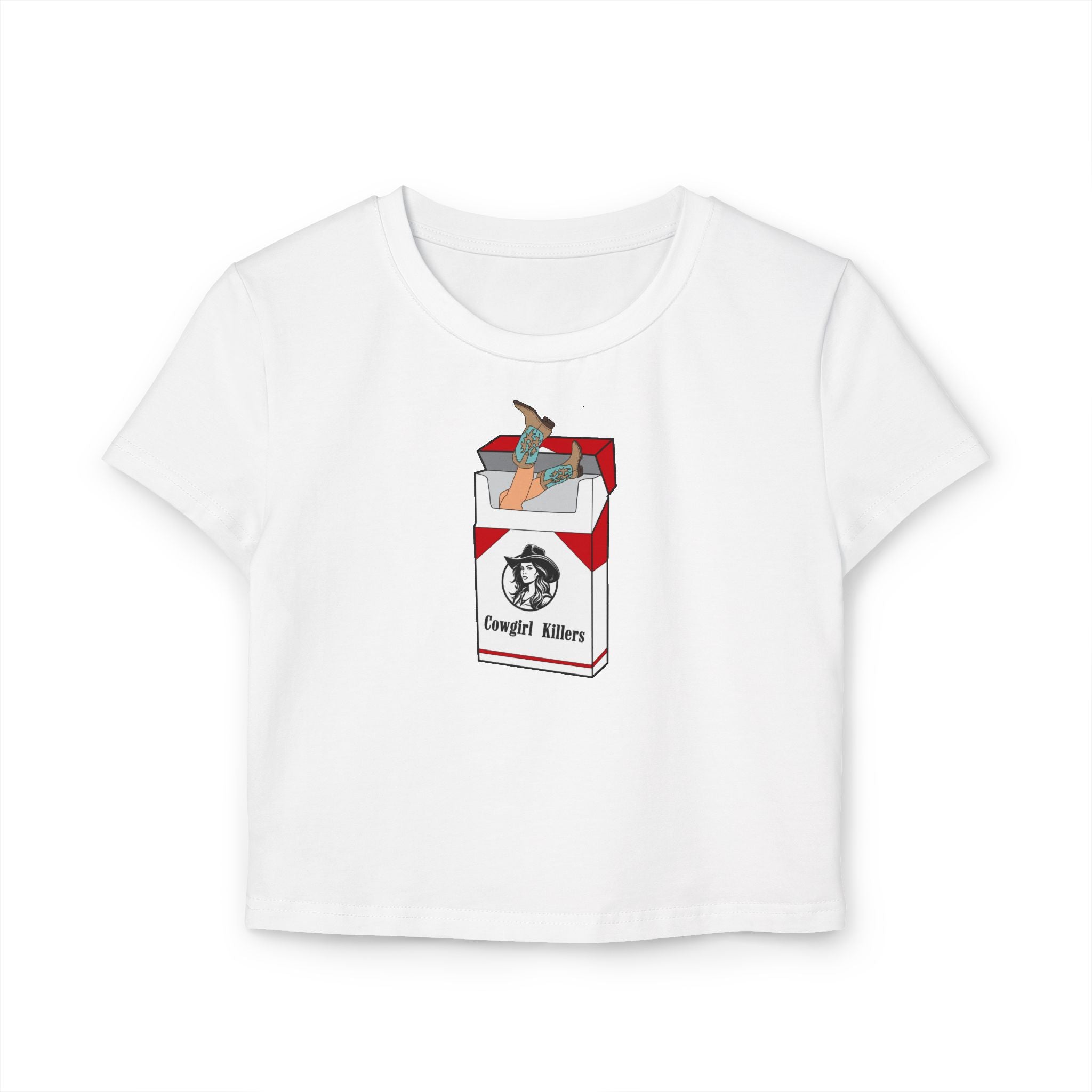 Cowgirl Killers Babydoll Tee, Trendy Women's Crop Top, Fun Summer Shirt, Gift for Her, Retro Style Tee