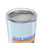 Hot People Drink Water Retro Smiley Face Tumbler 20oz | Fun Travel Mug | Summer Vibes, Everyday Use