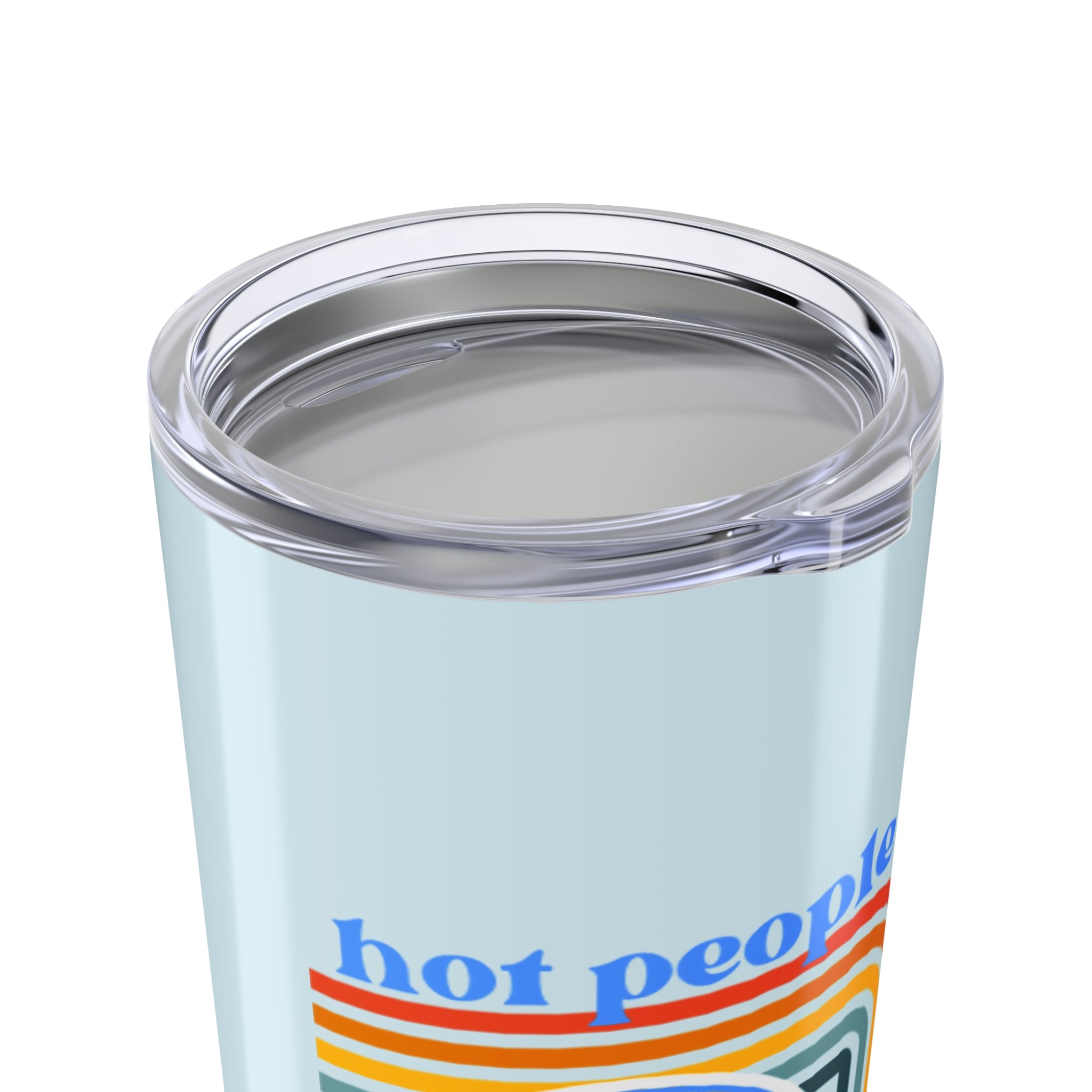 Hot People Drink Water Retro Smiley Face Tumbler 20oz | Fun Travel Mug | Summer Vibes, Everyday Use