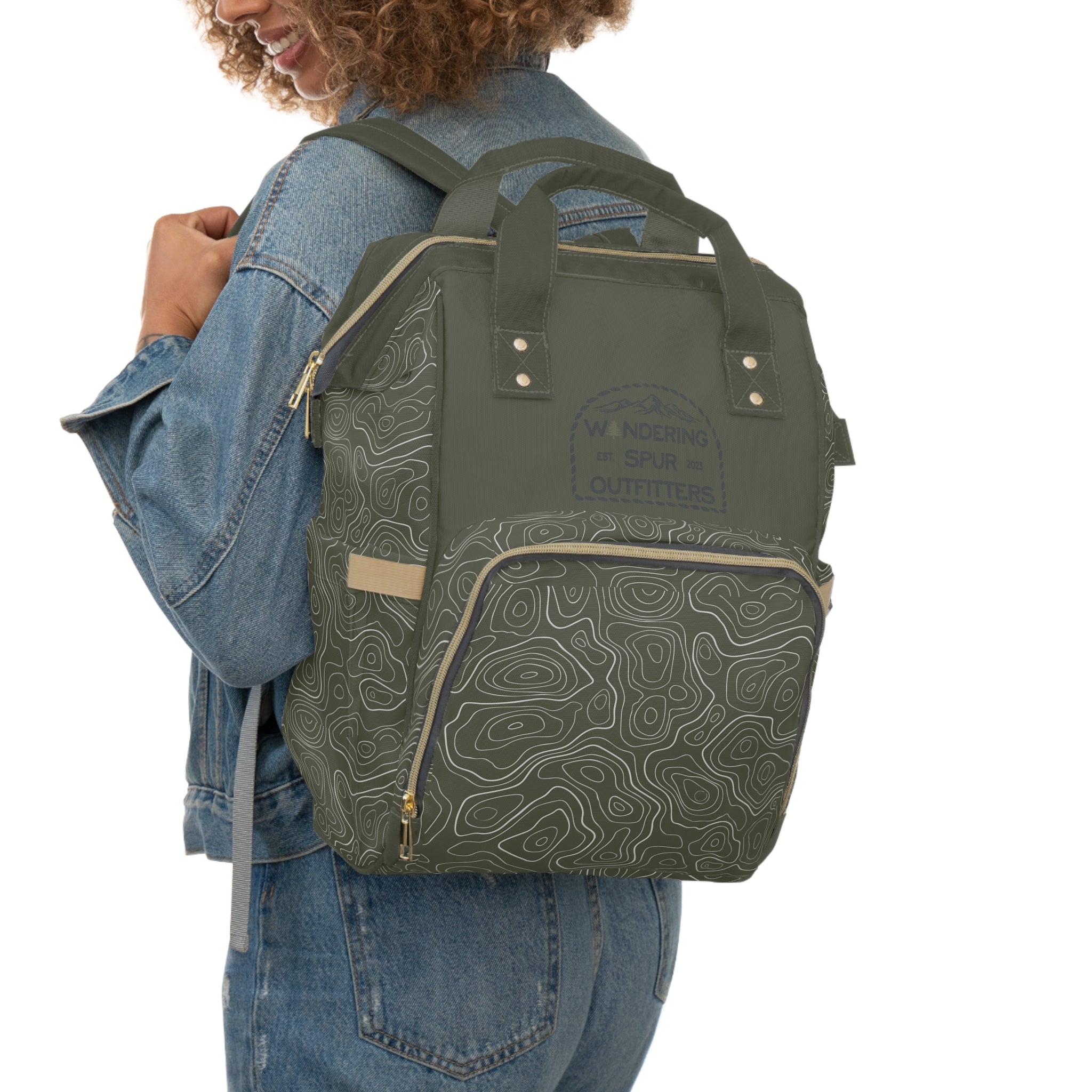 Topographic Lines Multifunctional Backpack, Gift for Adventure Lovers, Eco-Friendly