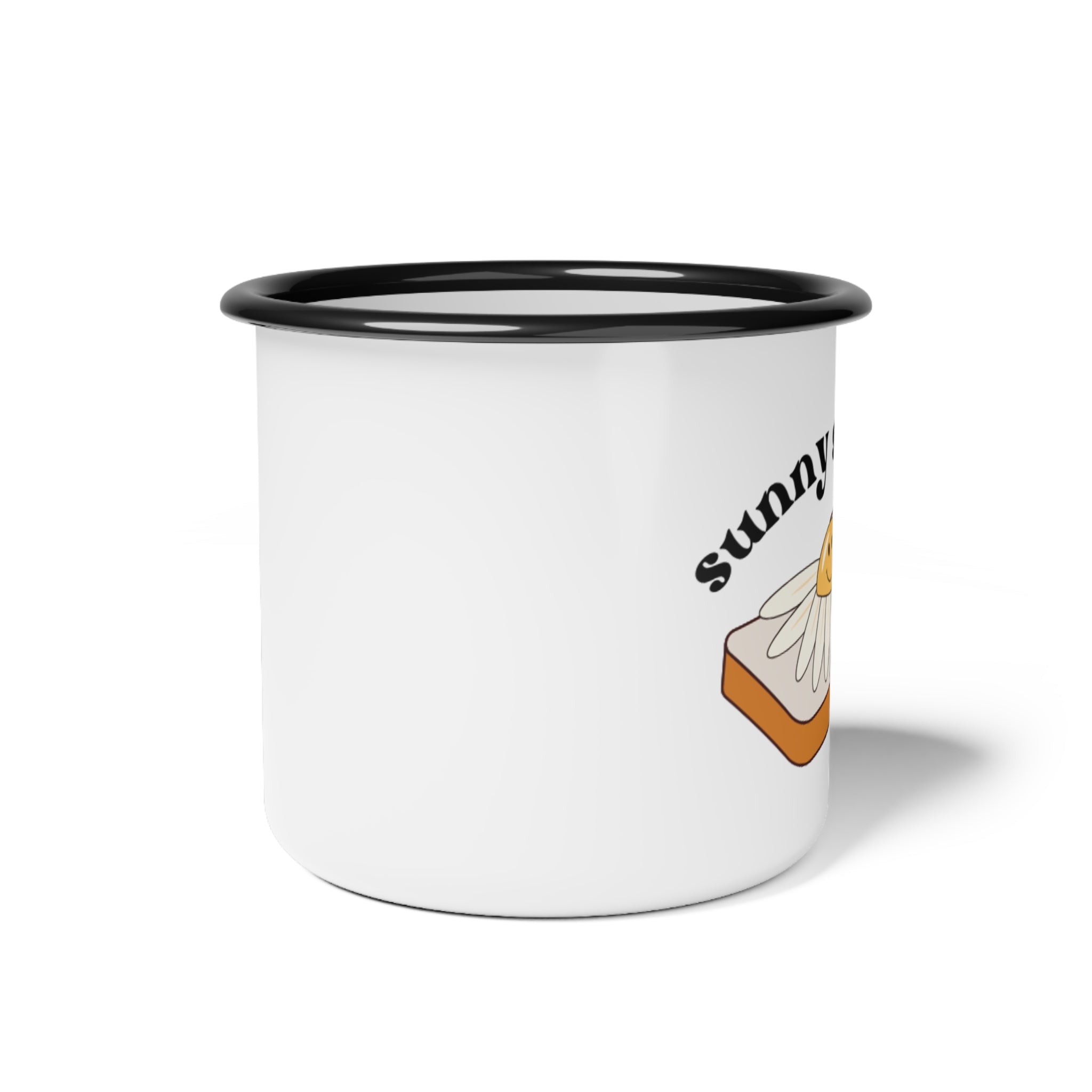Sunny Side Up Enamel Camp Cup - Fun and Whimsical Camping Mug, Outdoor Coffee Cup, Gift for Campers, Quirky Home Decor