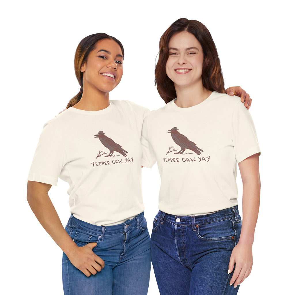 Western Yippee Caw Yay Bird Tee - Unisex Jersey Shirt, Nature Lover Gift, Casual Outfit, Birdwatching Apparel