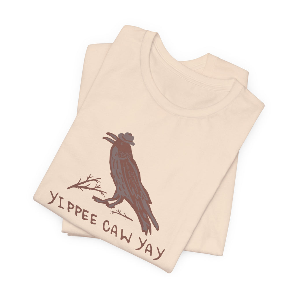 Western Yippee Caw Yay Bird Tee - Unisex Jersey Shirt, Nature Lover Gift, Casual Outfit, Birdwatching Apparel