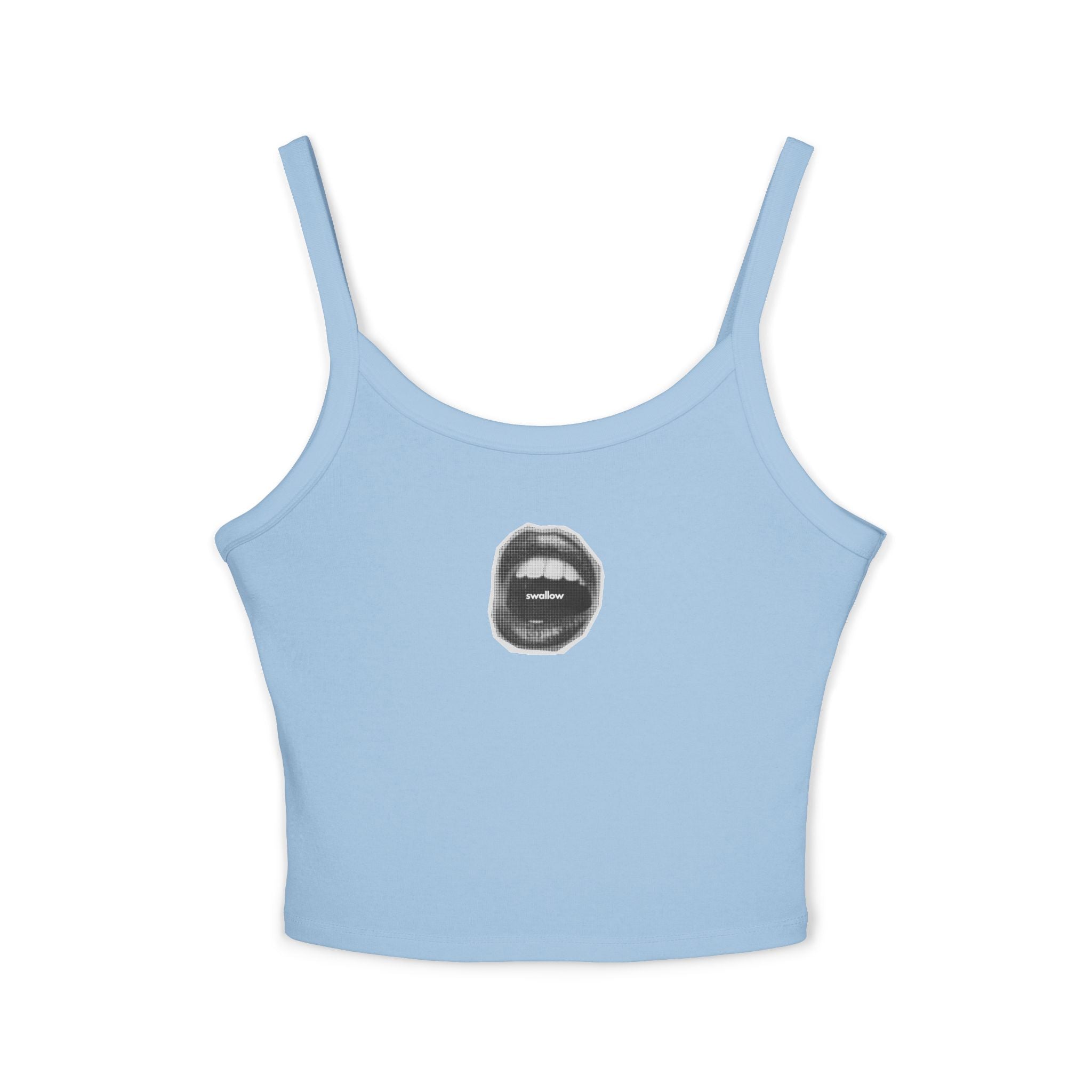 Trendy Women's Spaghetti Strap Tank Top with Chic Graphic Design, Summer Fashion Essential, Casual Wear, Gift for Her, Birthday Present