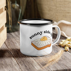 Sunny Side Up Enamel Camp Cup - Fun and Whimsical Camping Mug, Outdoor Coffee Cup, Gift for Campers, Quirky Home Decor