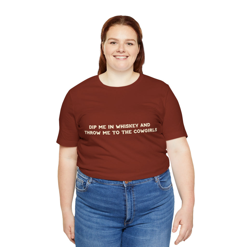 Whiskey Cowgirl Tee, Funny LGBT Shirt, Country Music Apparel, Gift for Cowgirls, Western Style T-Shirt, Casual Country Wear