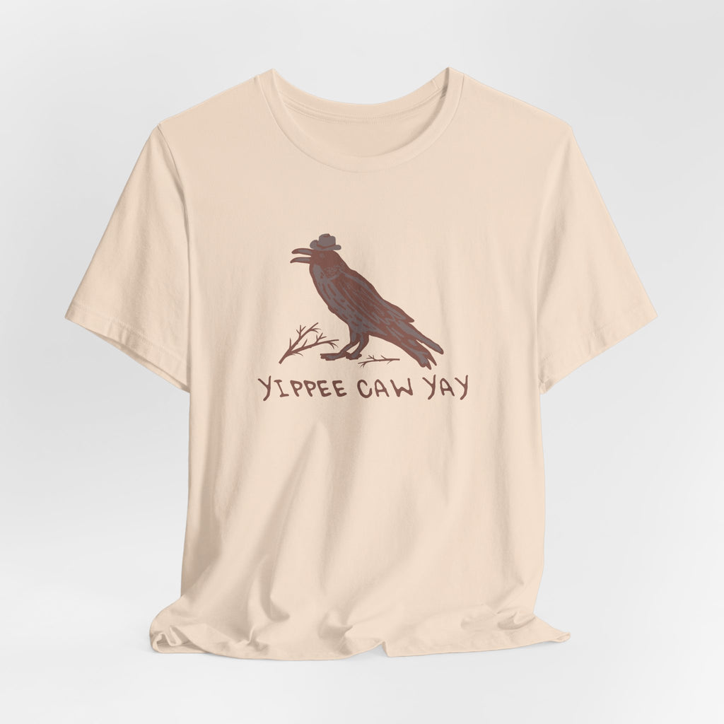 Western Yippee Caw Yay Bird Tee - Unisex Jersey Shirt, Nature Lover Gift, Casual Outfit, Birdwatching Apparel