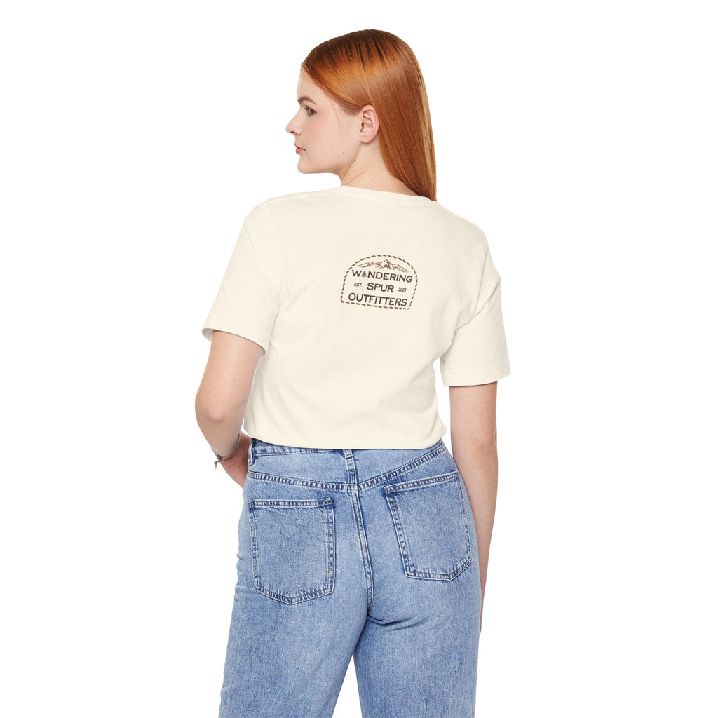 Cowgirl Western Tee - Graphic Unisex Jersey Shirt - Adventure Vibes - Perfect for Outdoor Lovers, Gifts, Casual Wear, Eco-friendly Fashion