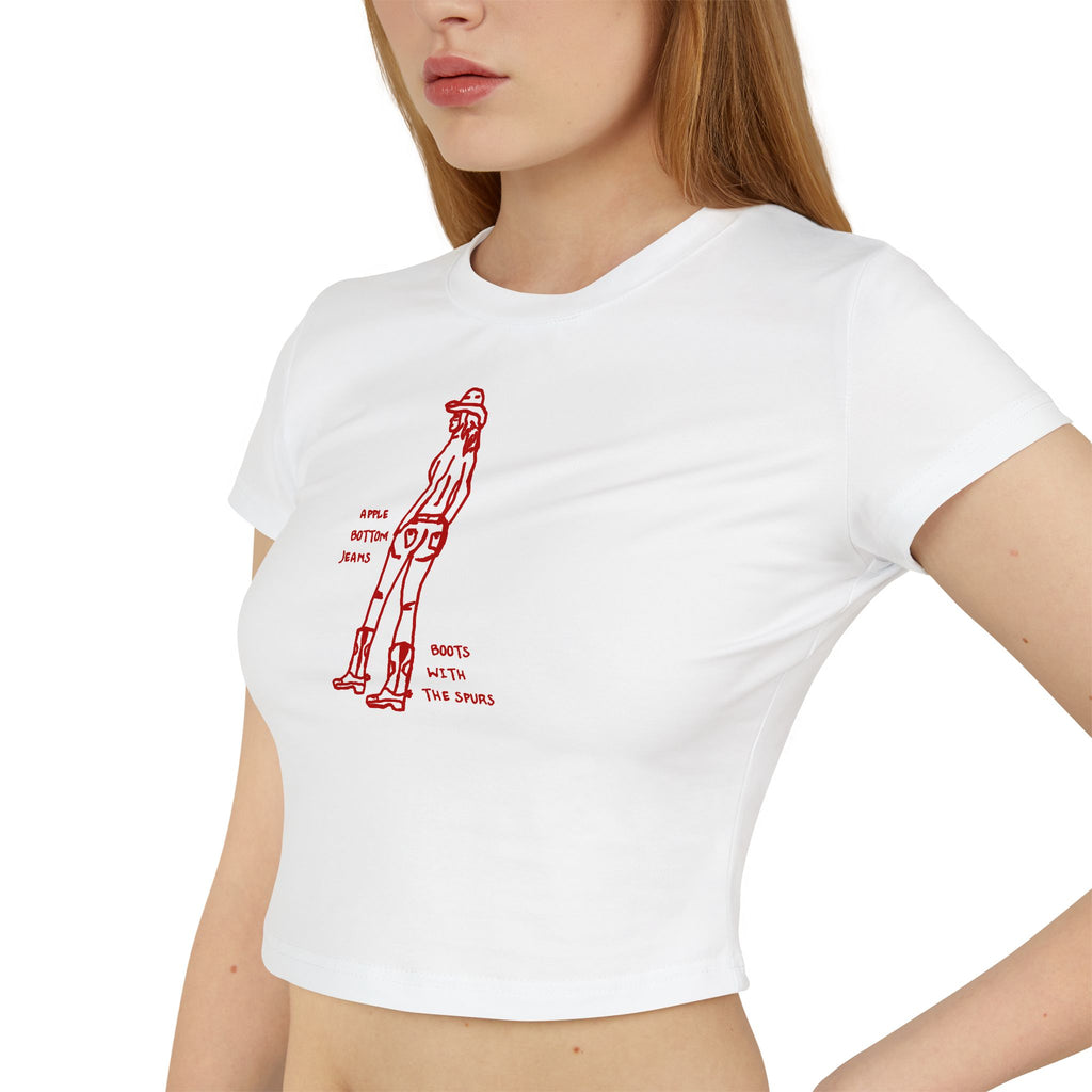 Western Women's Baby Tee with Retro Graphic, Casual Top, Trendy Summer Shirt, Unique Gift for Her, Graphic Cropped Tee