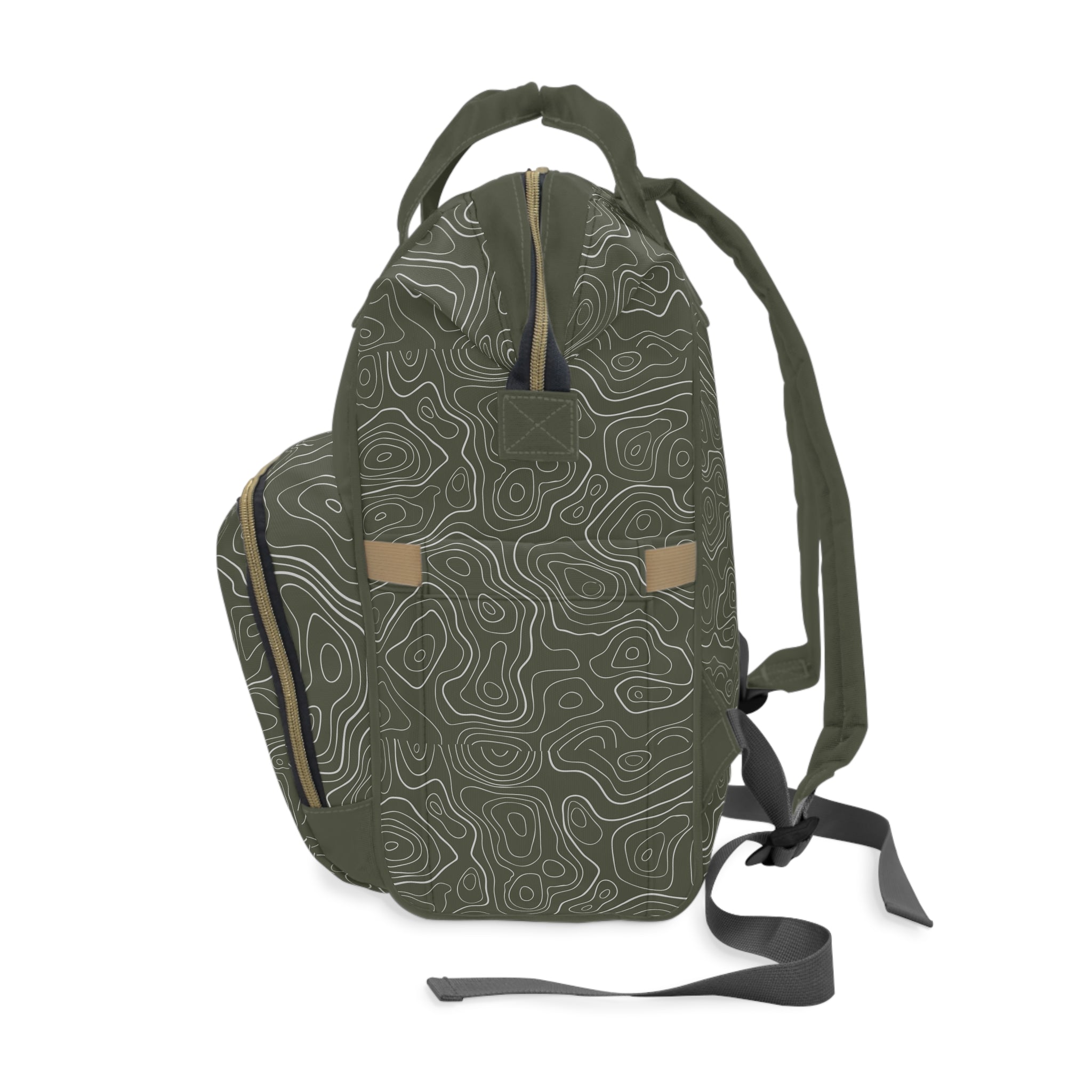 Topographic Lines Multifunctional Backpack, Gift for Adventure Lovers, Eco-Friendly