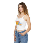 Retro Smiley Spaghetti Strap Tank Top | Trendy Crop Top for Summer Vibes, Beachwear, Gifts, Festivals, Cute Top