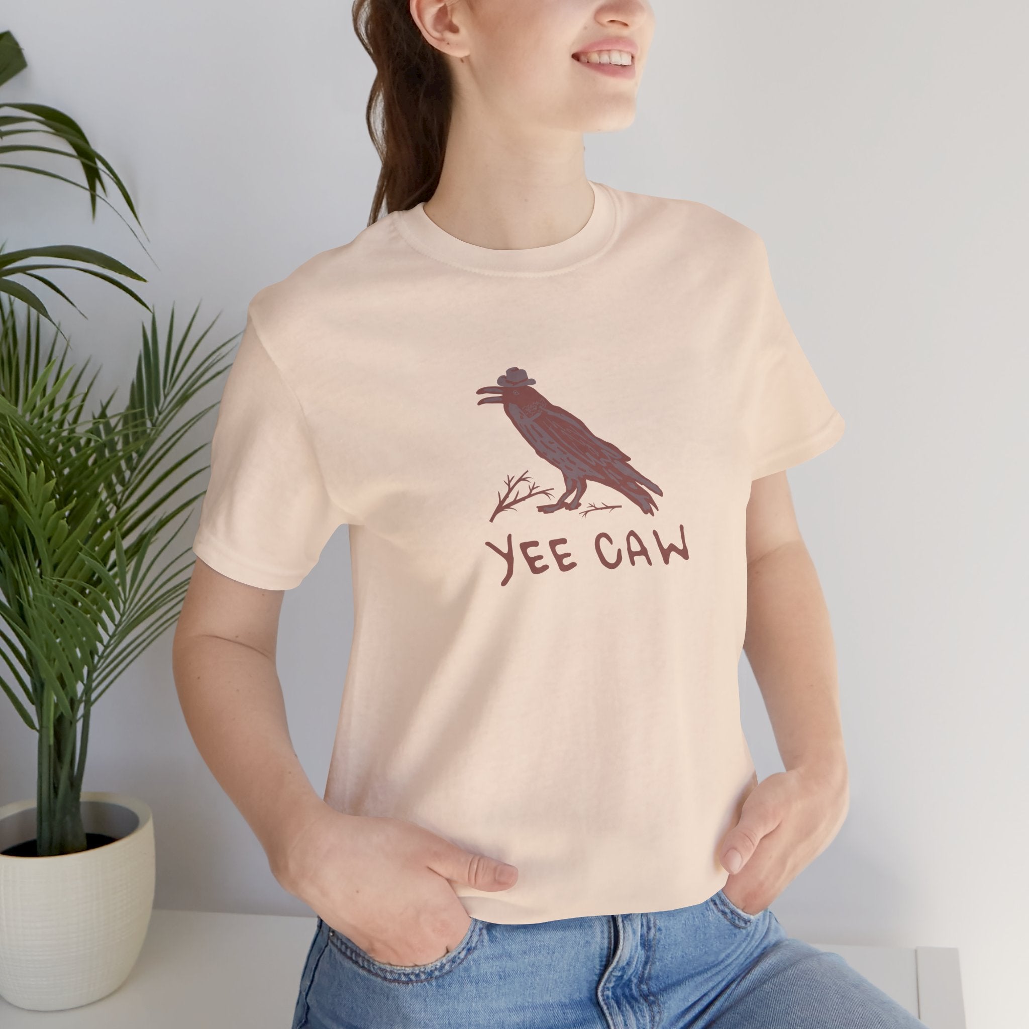 Western "Yee Caw" Unisex Tee, Bird Lover's T-Shirt, Gift for Nature Enthusiasts, Casual Wear