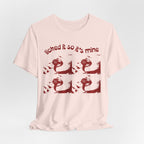 Licked It So It's Mine Unisex Short Sleeve Tee - Fun Graphic Shirt, Flirty Casual Wear, Birthday Gift, Funny T-Shirt
