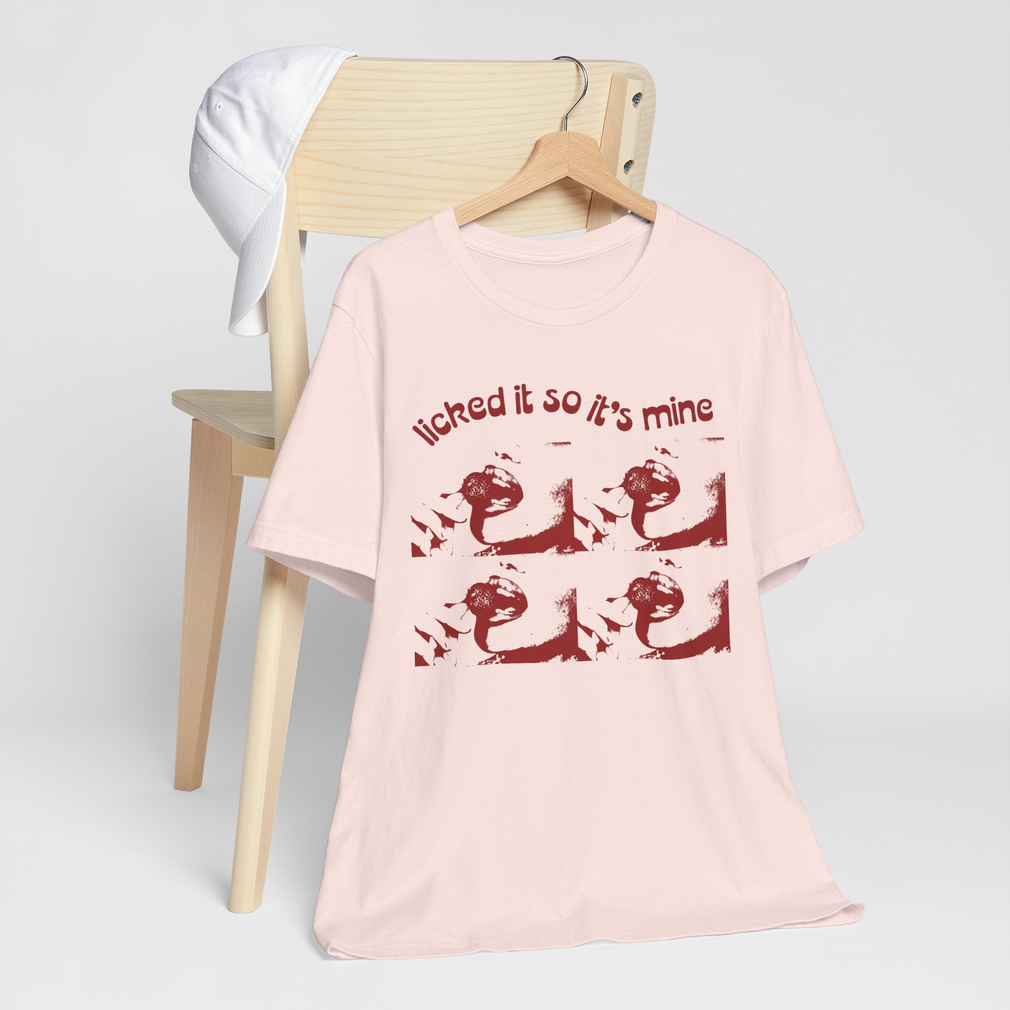 Licked It So It's Mine Unisex Short Sleeve Tee - Fun Graphic Shirt, Flirty Casual Wear, Birthday Gift, Funny T-Shirt