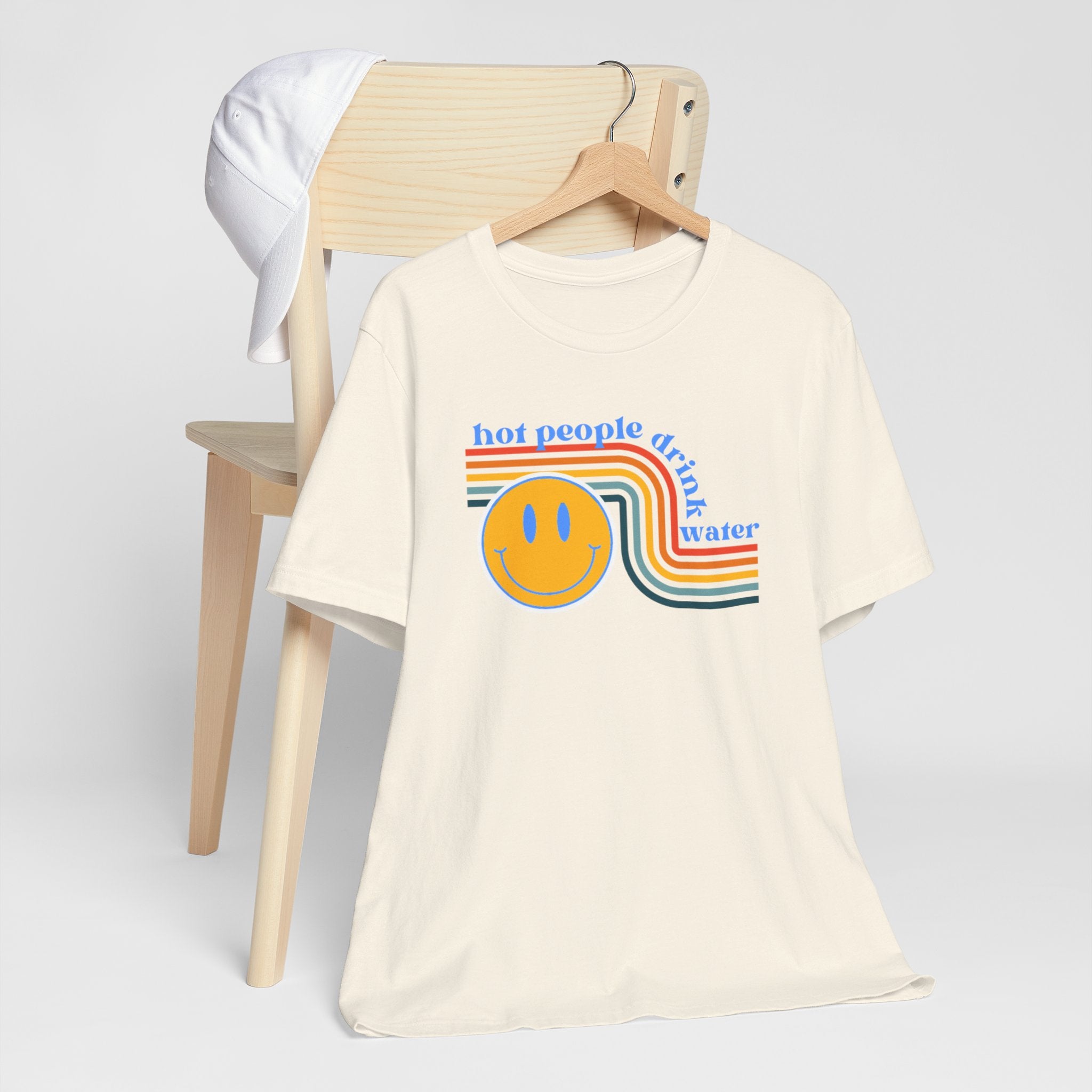 Smiley Water Quote Tee - Casual Summer Shirt, Gift for Friends, Fun Graphic Tee, Festival Wear, Hot Summer Vibes