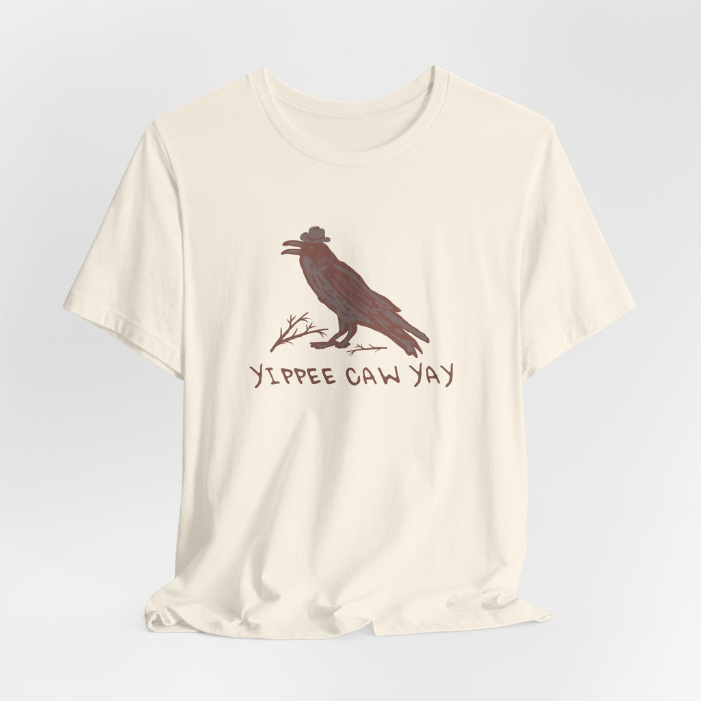 Western Yippee Caw Yay Bird Tee - Unisex Jersey Shirt, Nature Lover Gift, Casual Outfit, Birdwatching Apparel