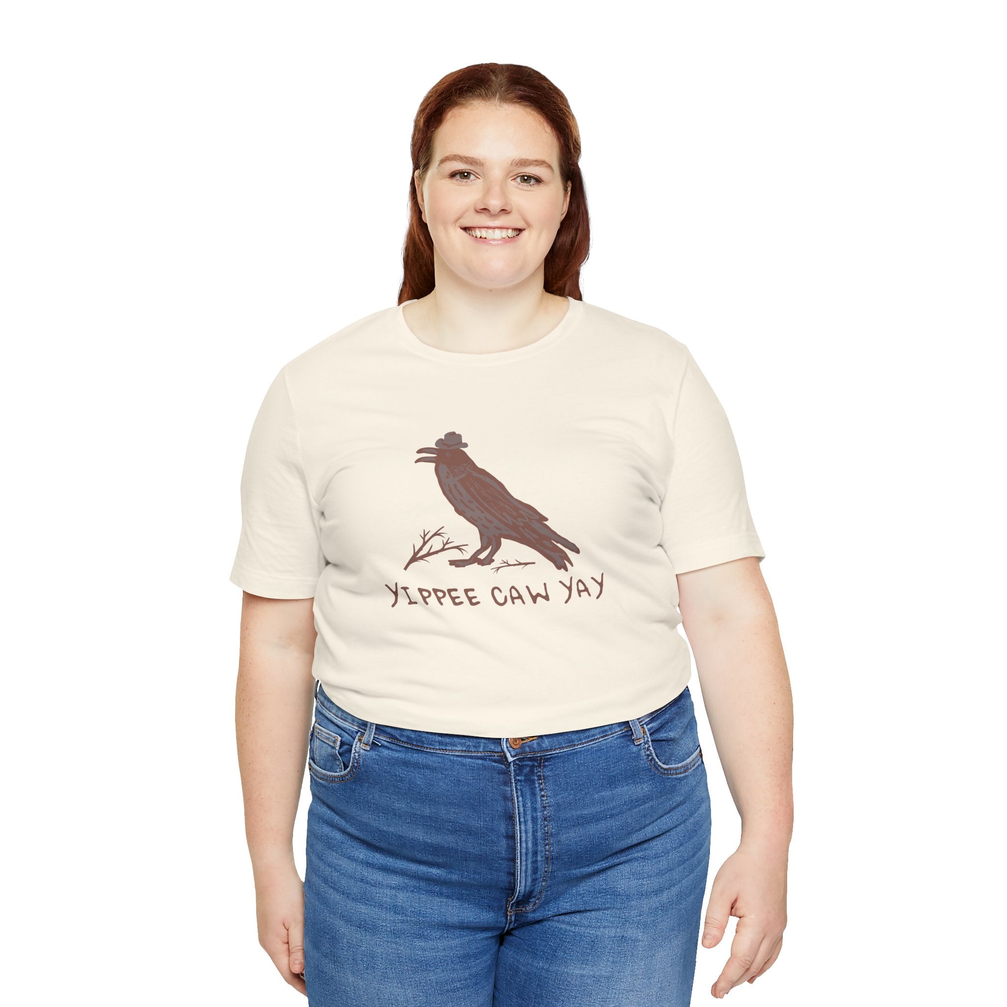 Western Yippee Caw Yay Bird Tee - Unisex Jersey Shirt, Nature Lover Gift, Casual Outfit, Birdwatching Apparel