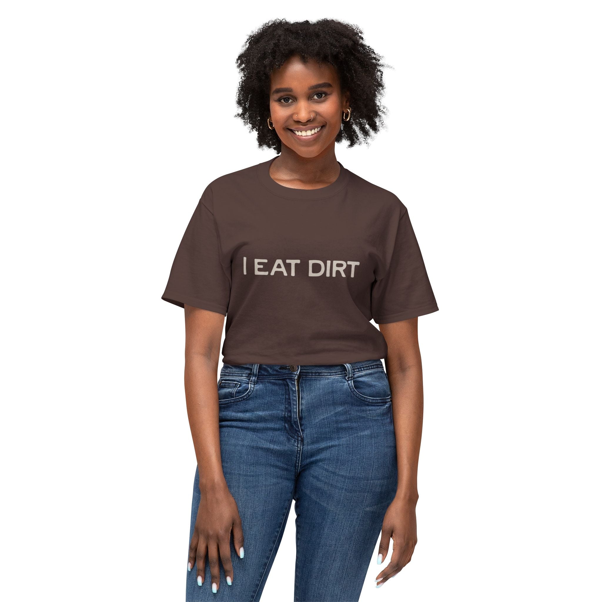 I Eat Dirt T-Shirt, Casual Tee for Nature Lovers, Unisex Cotton Shirt, Great for Gifts, Outdoor Activities, Gardening