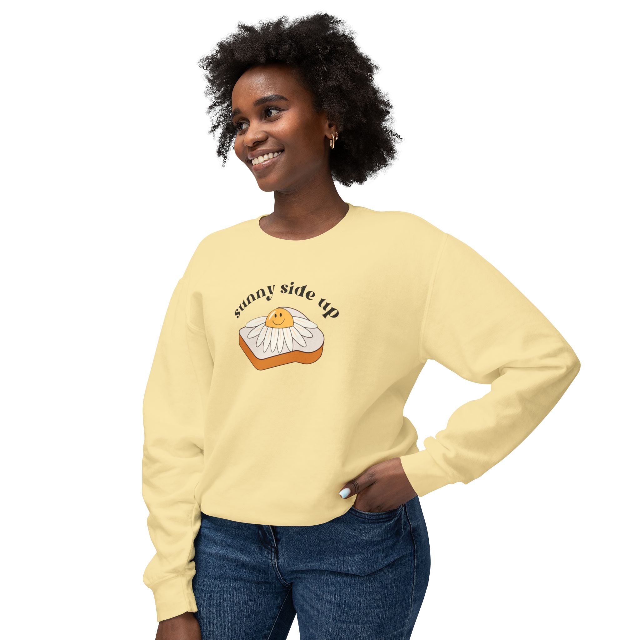 Sunny Side Up Crewneck Sweatshirt - Breakfast Lover Gift, Cozy Sweatshirt, Casual Outfit, Foodie Apparel, Spring Essentials