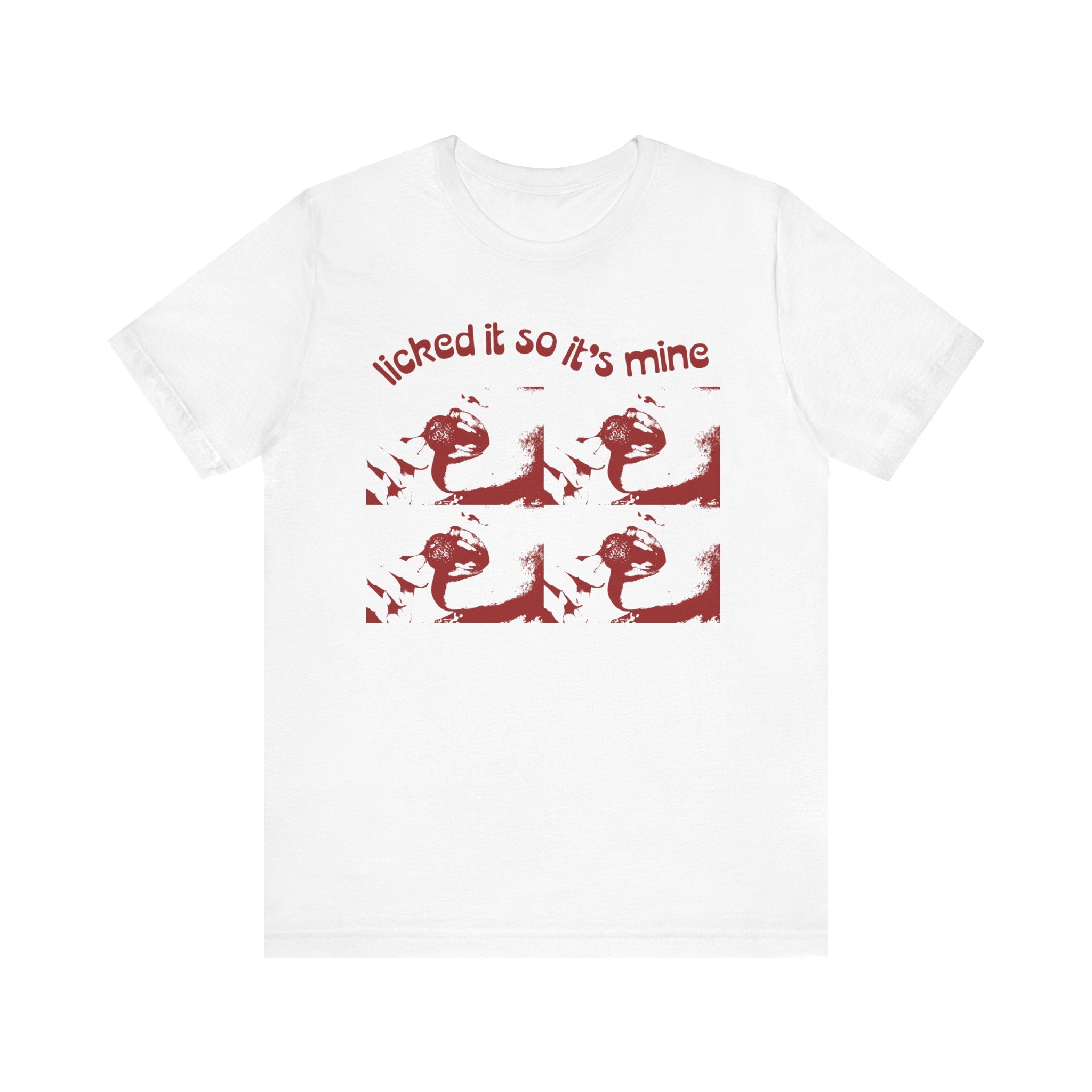 Licked It So It's Mine Unisex Short Sleeve Tee - Fun Graphic Shirt, Flirty Casual Wear, Birthday Gift, Funny T-Shirt