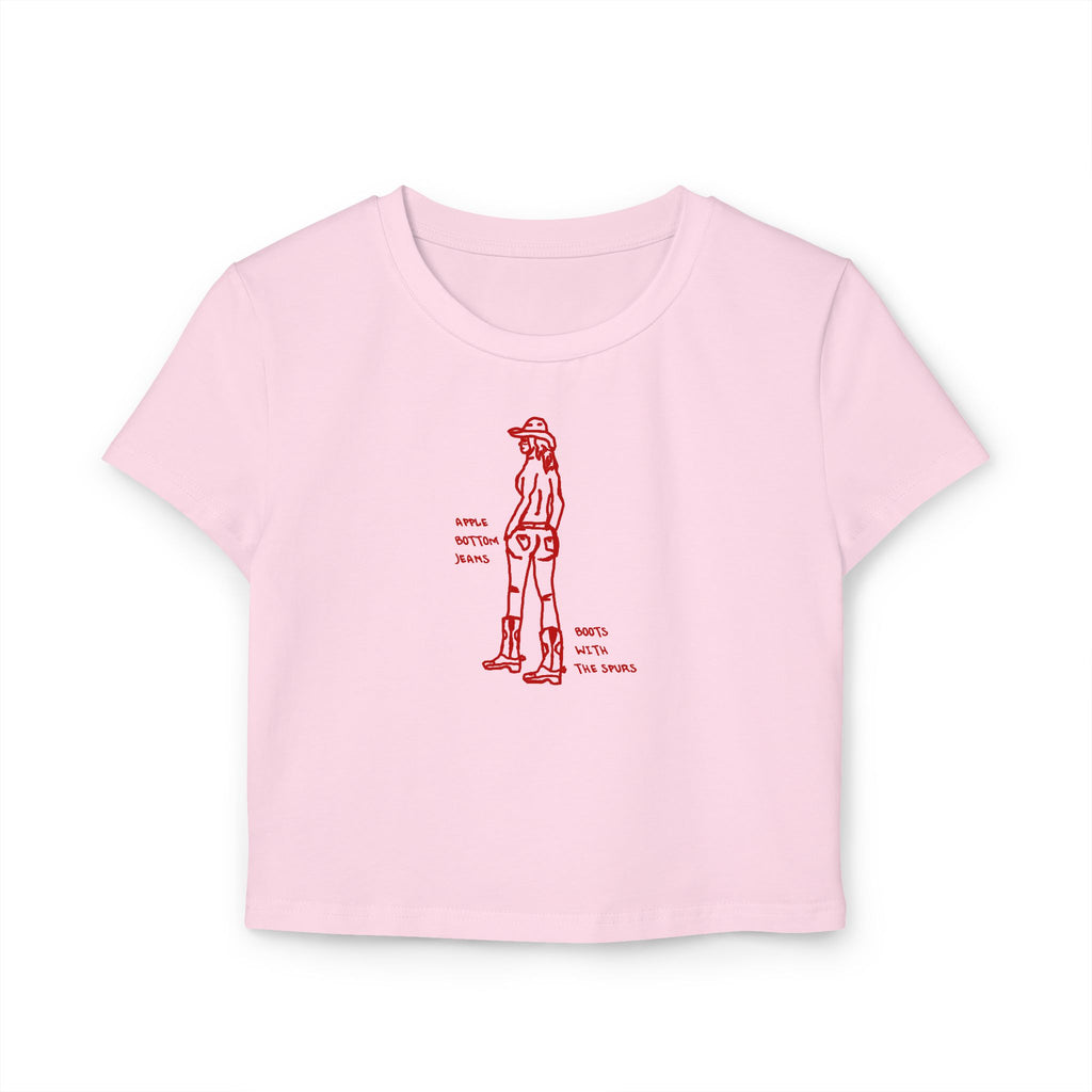 Western Women's Baby Tee with Retro Graphic, Casual Top, Trendy Summer Shirt, Unique Gift for Her, Graphic Cropped Tee