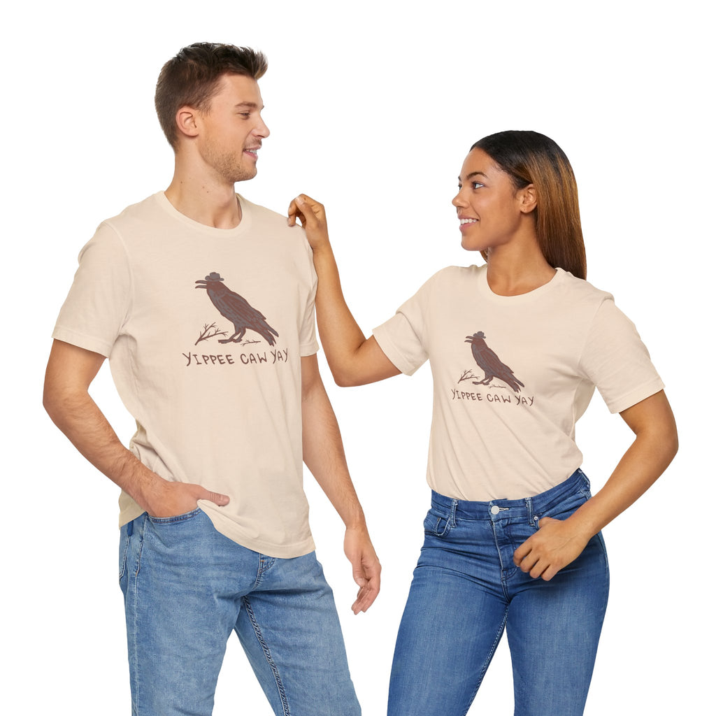 Western Yippee Caw Yay Bird Tee - Unisex Jersey Shirt, Nature Lover Gift, Casual Outfit, Birdwatching Apparel