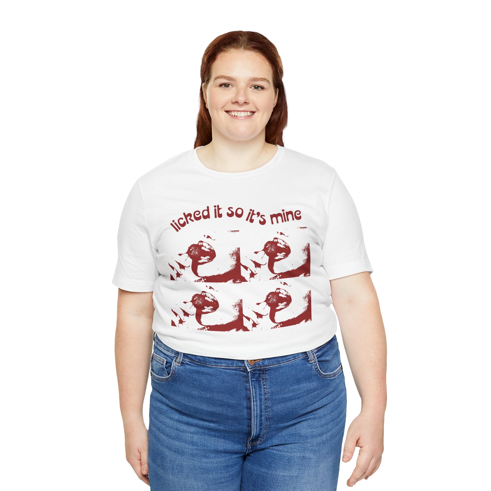 Licked It So It's Mine Unisex Short Sleeve Tee - Fun Graphic Shirt, Flirty Casual Wear, Birthday Gift, Funny T-Shirt