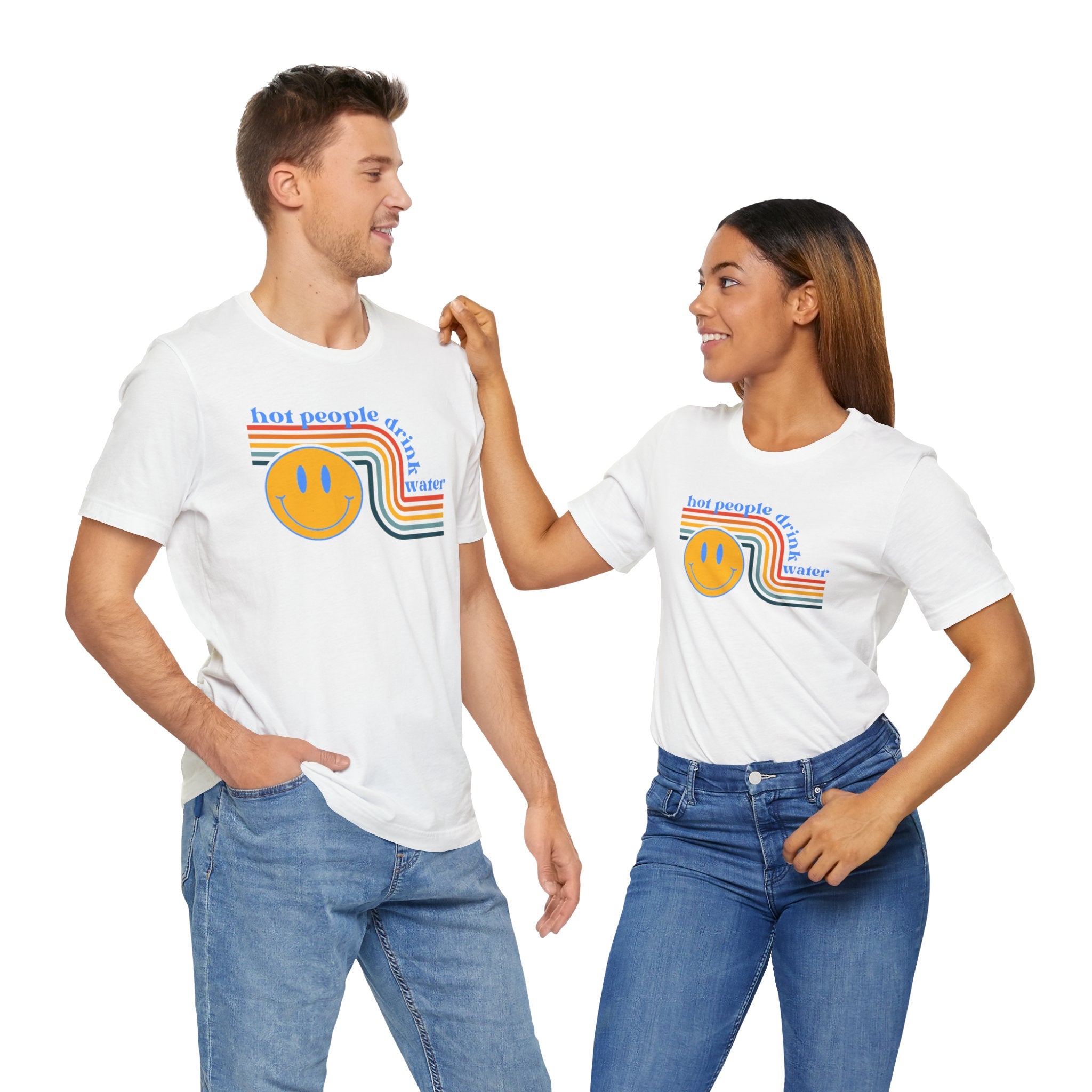 Smiley Water Quote Tee - Casual Summer Shirt, Gift for Friends, Fun Graphic Tee, Festival Wear, Hot Summer Vibes