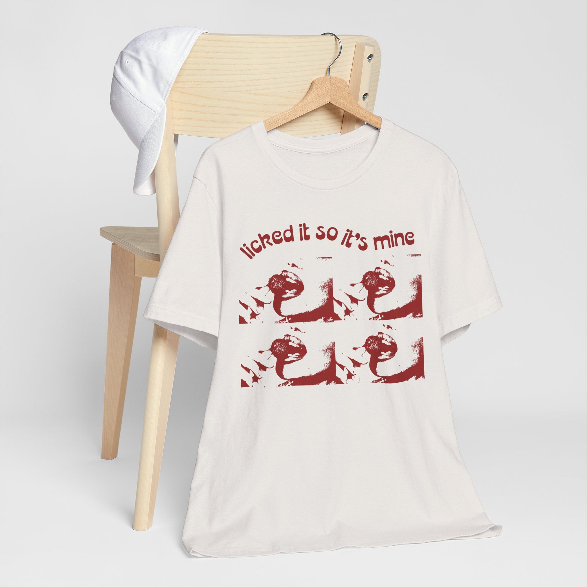 Licked It So It's Mine Unisex Short Sleeve Tee - Fun Graphic Shirt, Flirty Casual Wear, Birthday Gift, Funny T-Shirt