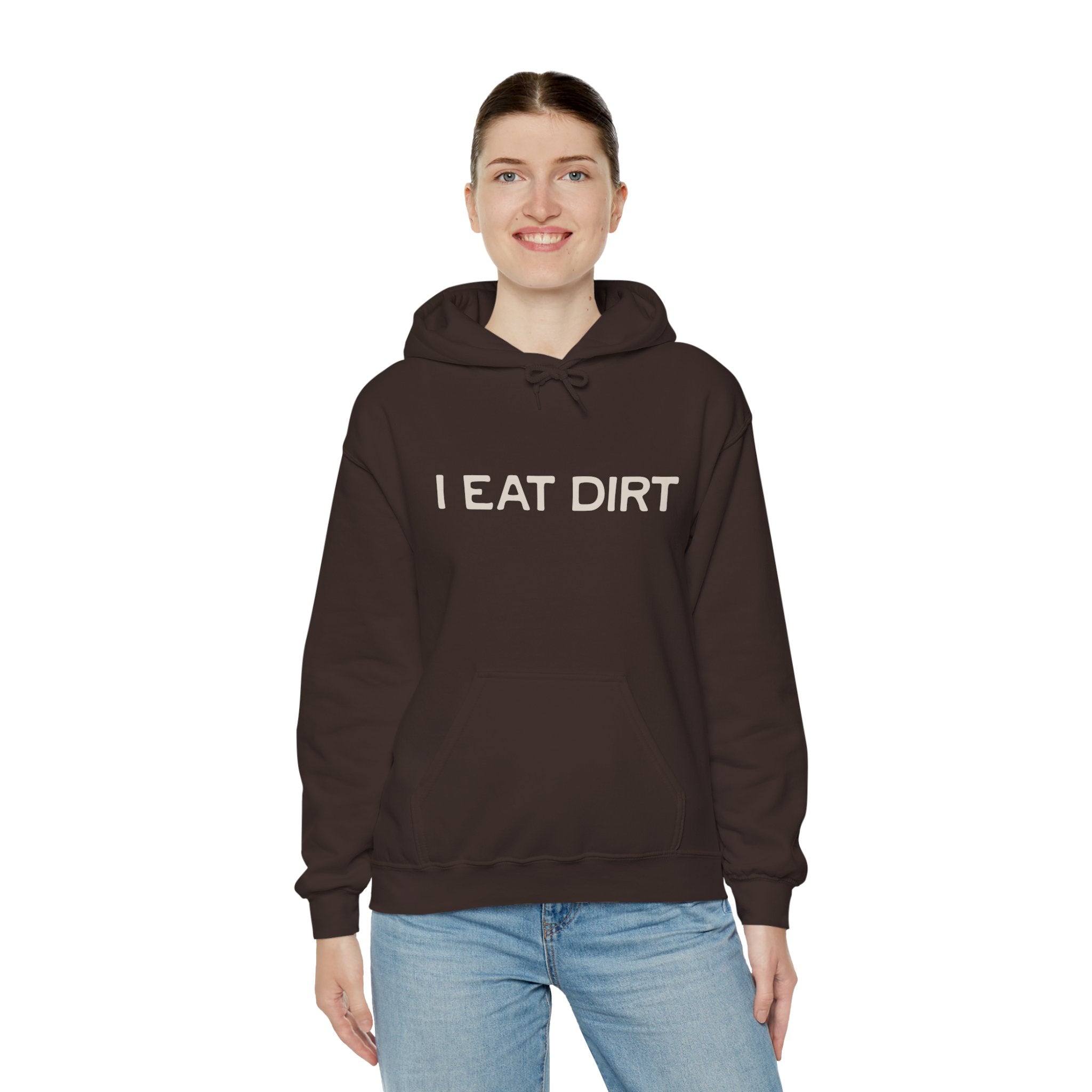 I Eat Dirt Unisex Heavy Blend Hoodie | Funny Gift for Gardeners, Nature Lovers, Casual Wear, Birthday Gift, Cozy Sweatshirt