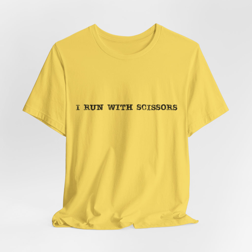 Fun Scissors Tee, Quirky Yellow T-Shirt for Crafters, Perfect Gift for Artists, Stylish Everyday Wear, Ideal for Summer