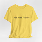 Fun Scissors Tee, Quirky Yellow T-Shirt for Crafters, Perfect Gift for Artists, Stylish Everyday Wear, Ideal for Summer