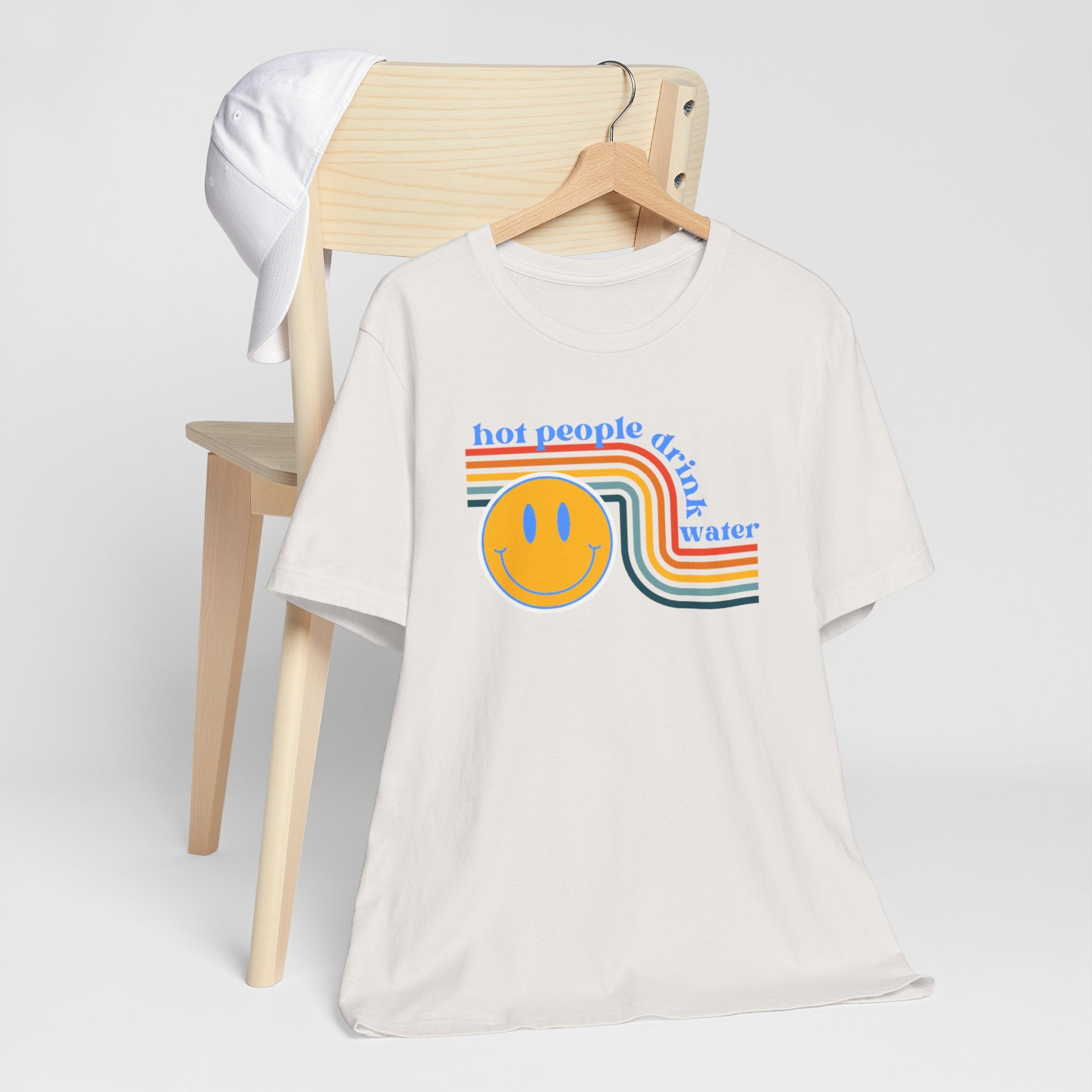 Smiley Water Quote Tee - Casual Summer Shirt, Gift for Friends, Fun Graphic Tee, Festival Wear, Hot Summer Vibes