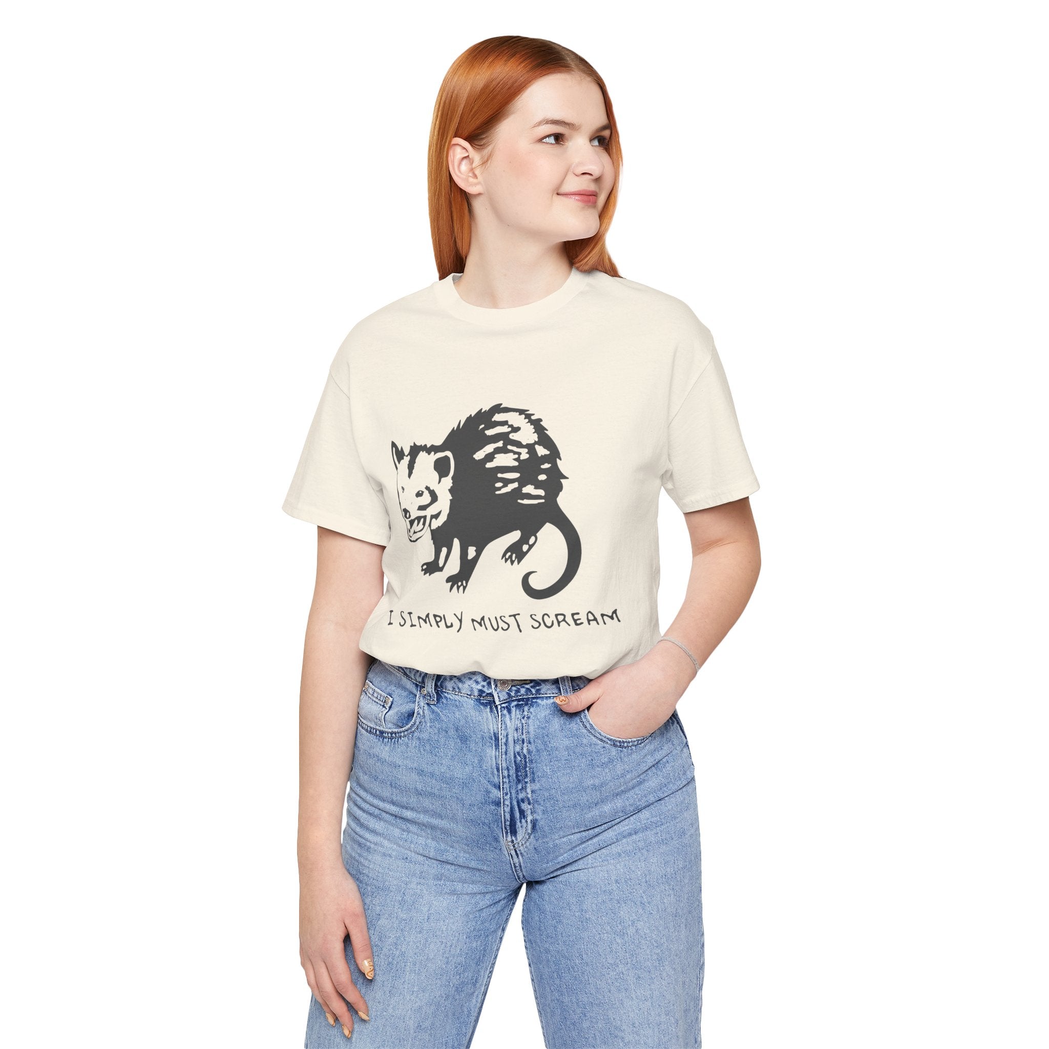 Funny Animal Graphic Tee, Unisex Jersey T-Shirt, Cute Opossum Tee, Gift for Animal Lovers, Casual Everyday Wear