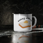 Sunny Side Up Enamel Camp Cup - Fun and Whimsical Camping Mug, Outdoor Coffee Cup, Gift for Campers, Quirky Home Decor
