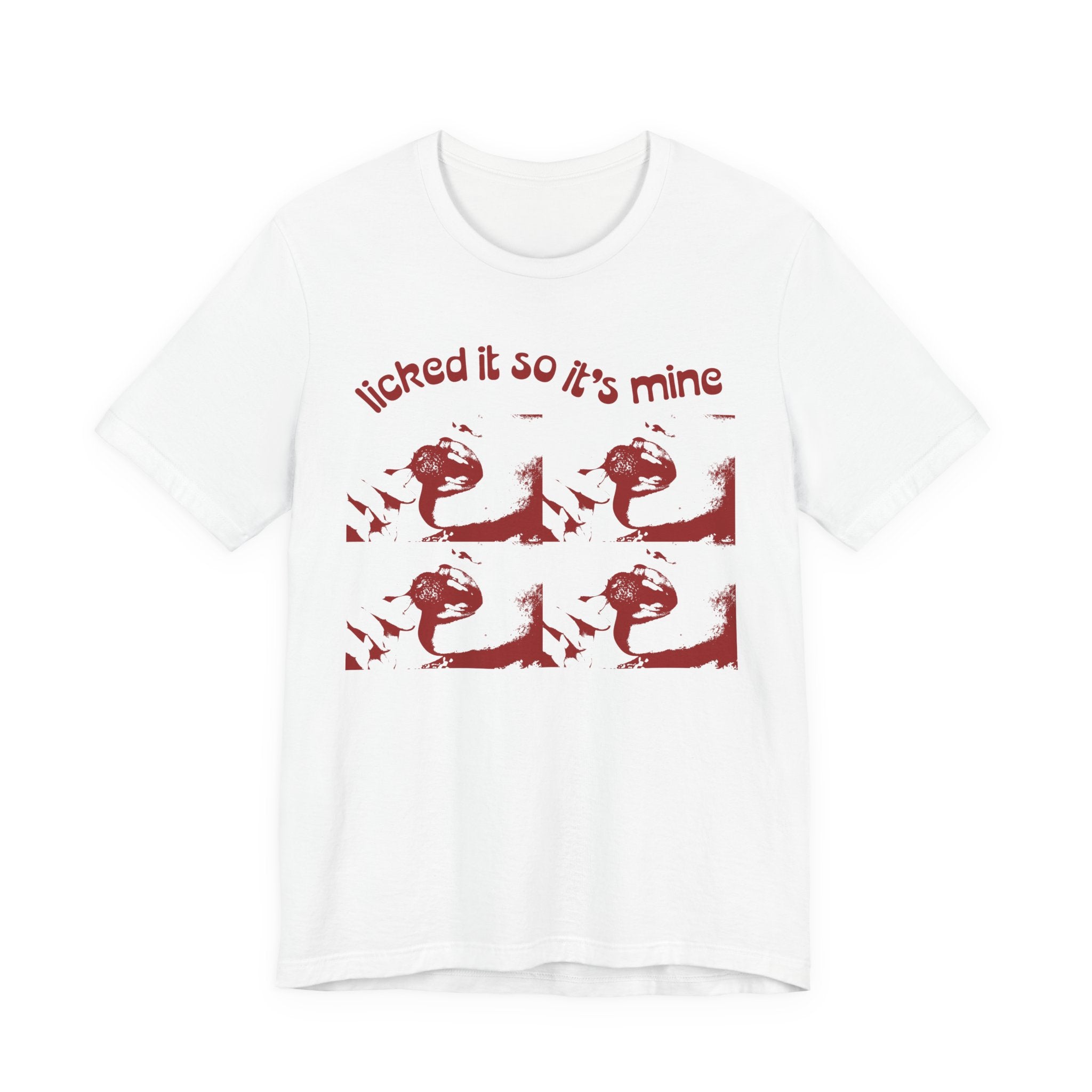 Licked It So It's Mine Unisex Short Sleeve Tee - Fun Graphic Shirt, Flirty Casual Wear, Birthday Gift, Funny T-Shirt