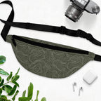 Topographic Lines Adventure Fanny Pack, Perfect for Hiking, Festivals, Travel, Outdoor Activities, Everyday Use