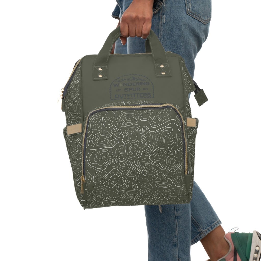 Topographic Lines Multifunctional Backpack, Gift for Adventure Lovers, Eco-Friendly