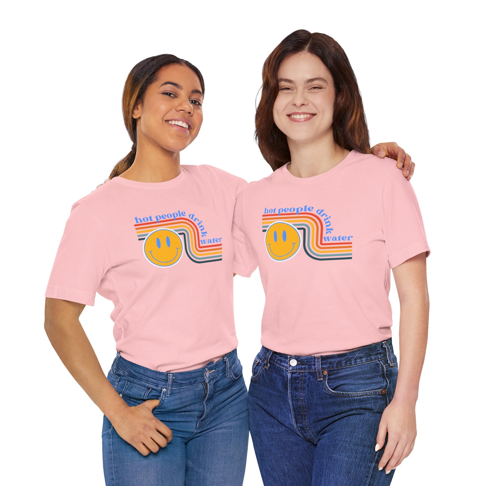 Smiley Water Quote Tee - Casual Summer Shirt, Gift for Friends, Fun Graphic Tee, Festival Wear, Hot Summer Vibes